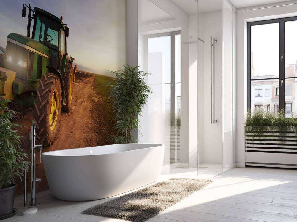 Tractor op een landweg