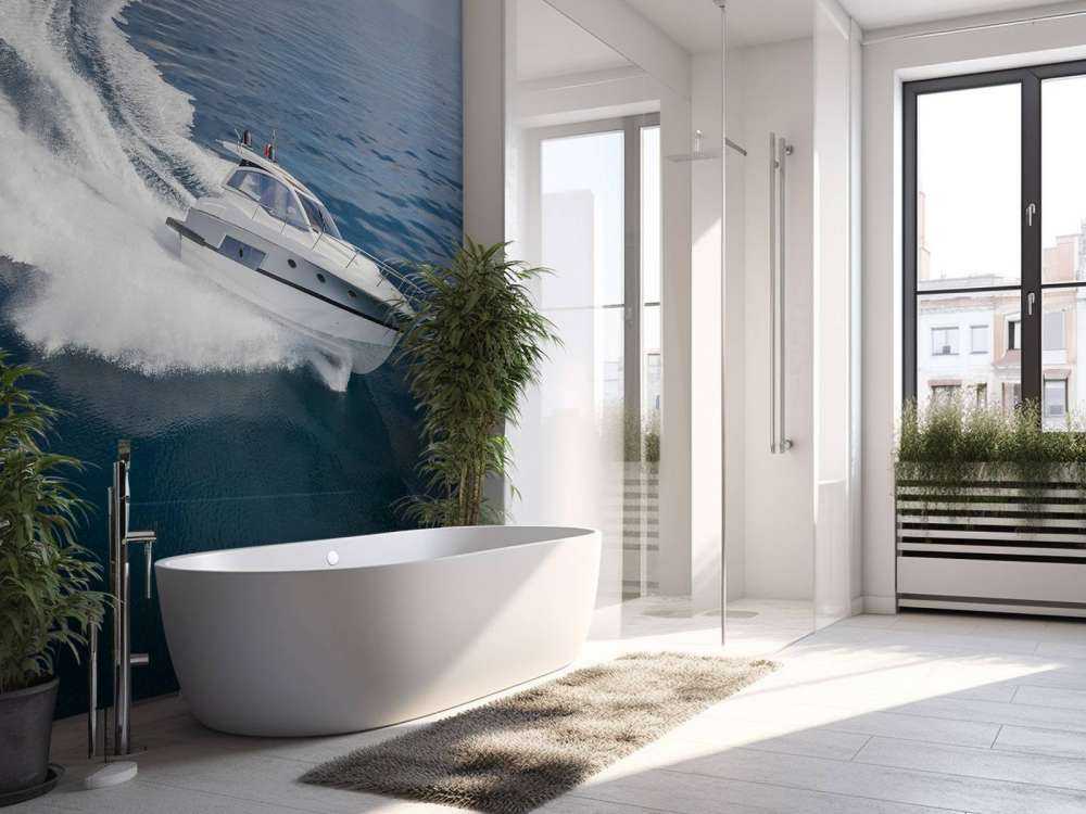 Luxe speedboot op zee