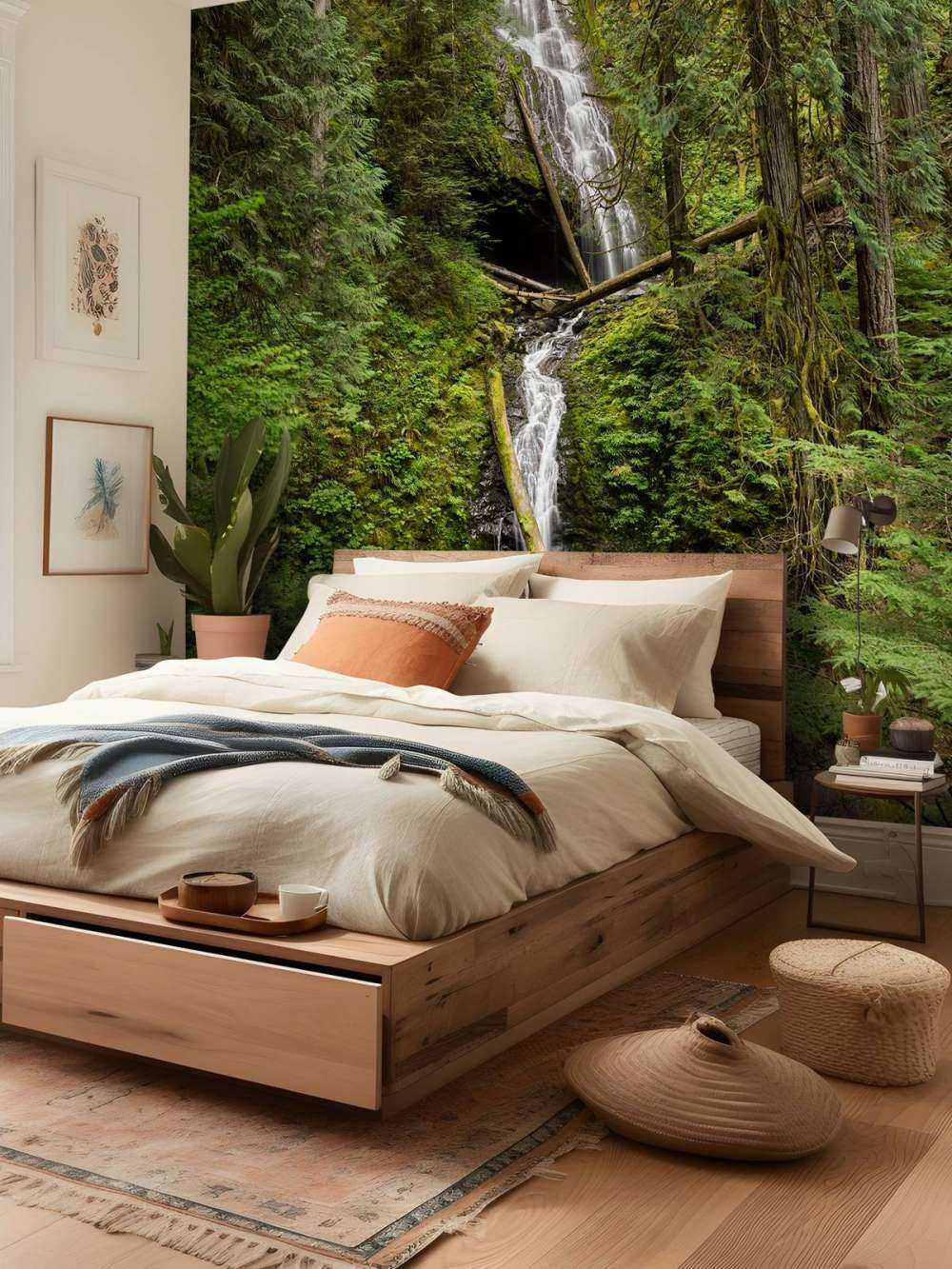 Waterval met omgevallen bomen