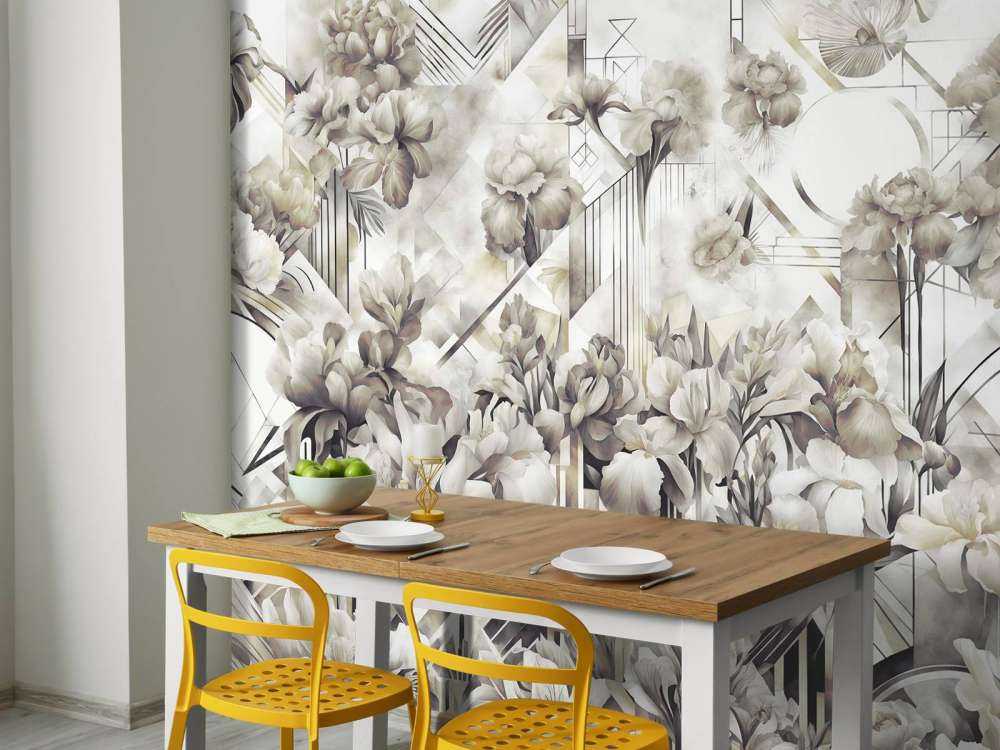 Huge Watercolor Irises Green