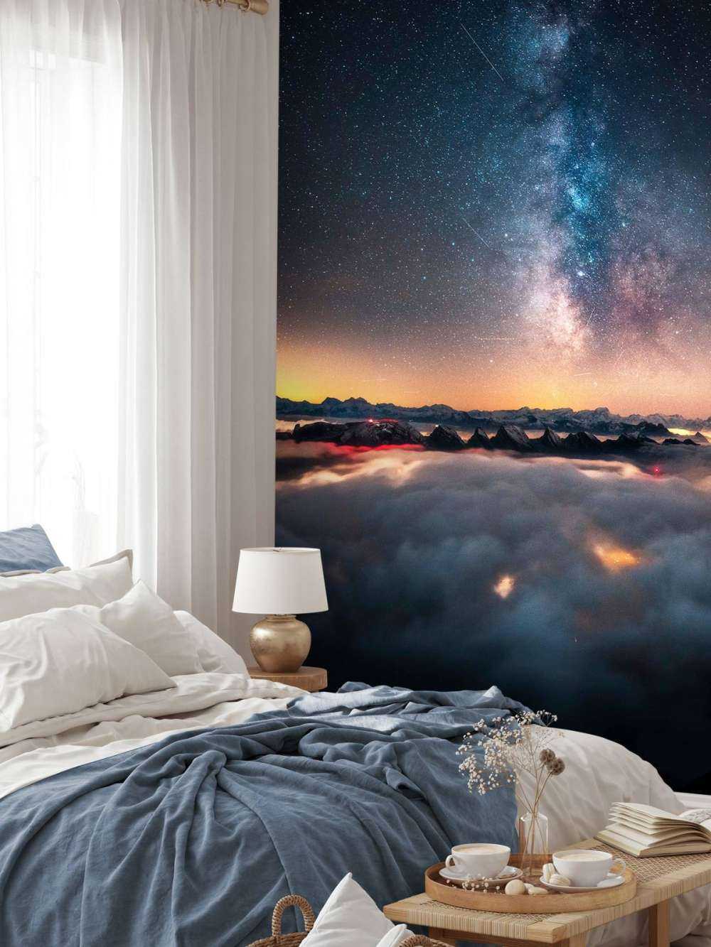 Melkweg boven nachtelijke bergflarden