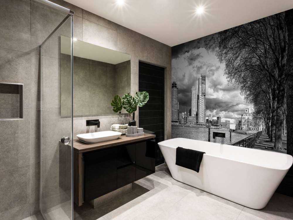 Zwart-Wit Skyline vanaf de Kade