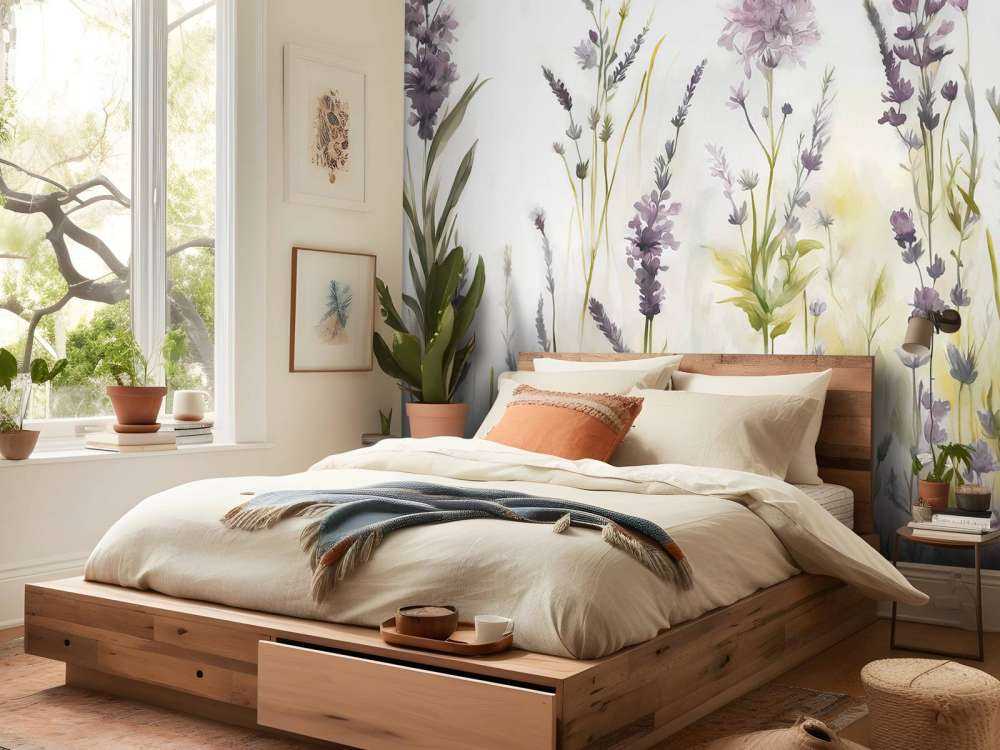 Lavender Glade Seamless Warm Beige