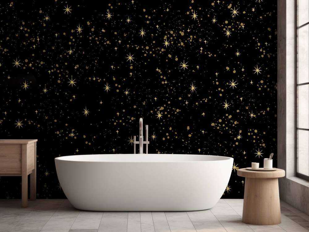 Gouden sterrenhemel op zwart