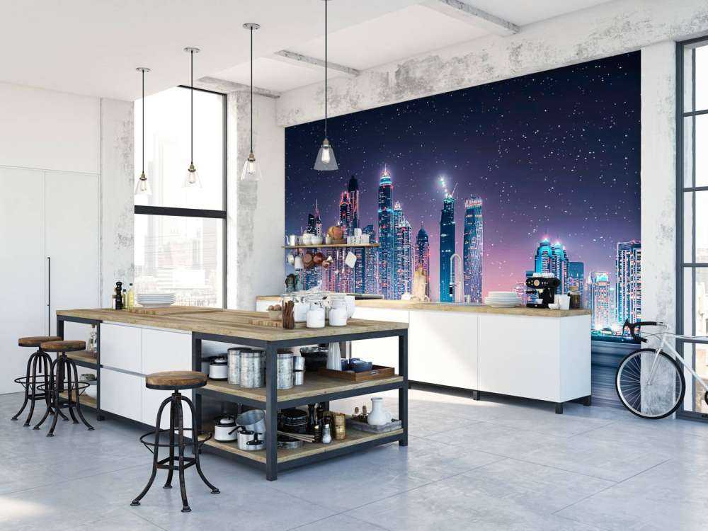 Nachtlicht boven de skyline