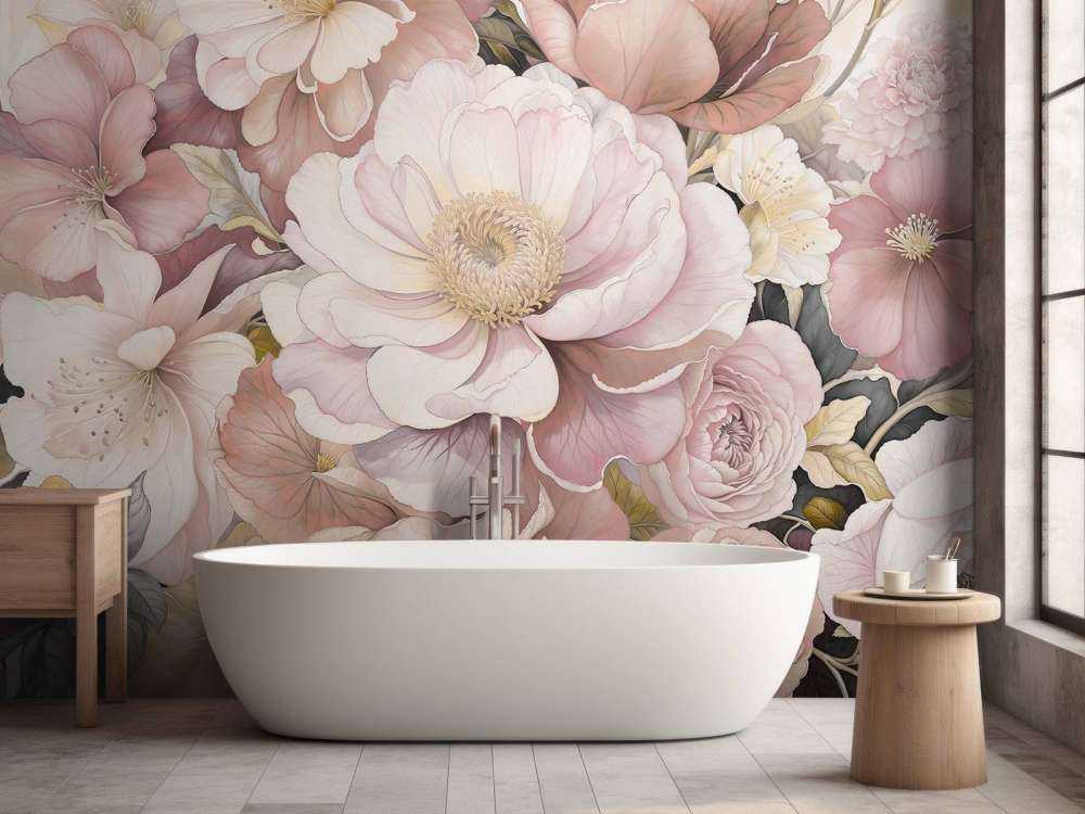 Romantische bloemen in poederroze
