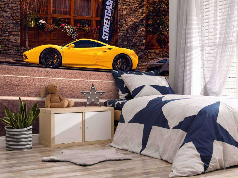 Exclusieve auto's bij houten lodge