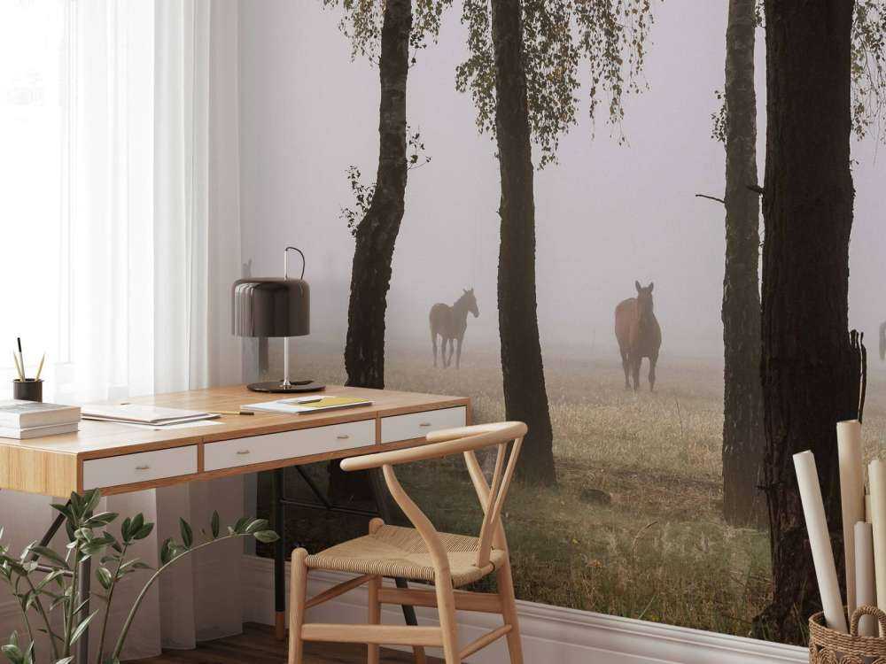 Paarden in de Ochtendnevel