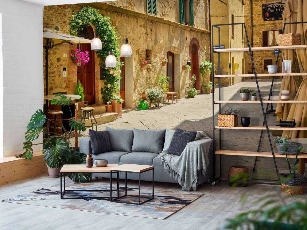 Terrassen in oud straatje