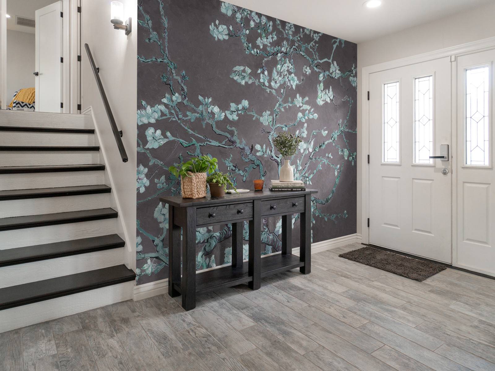 Amandelbloesem met blauwe tint