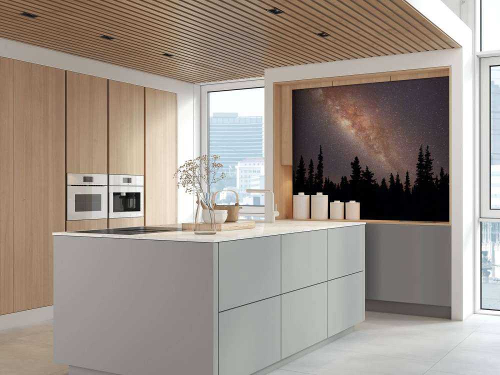 Melkweg boven silhouet van bomen