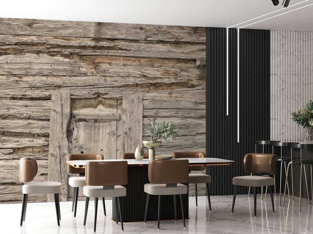Beige planken met deurtje