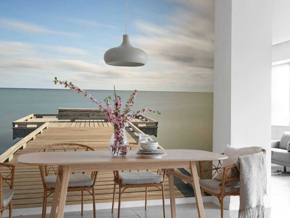 Lange houten steiger