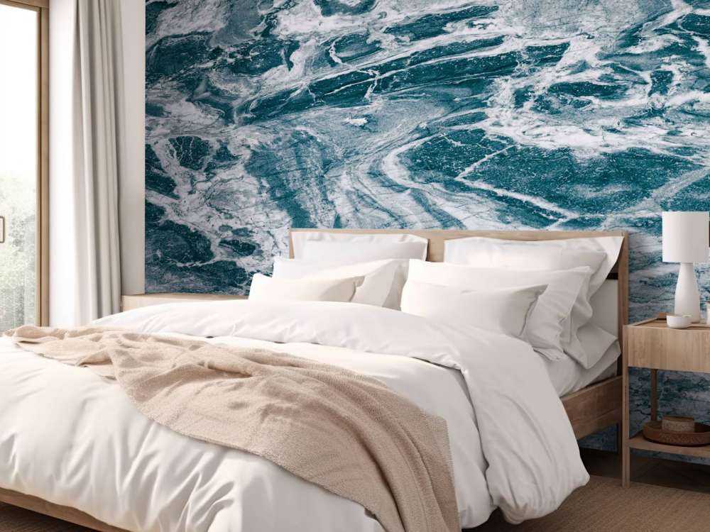 Blauw abstract marmer