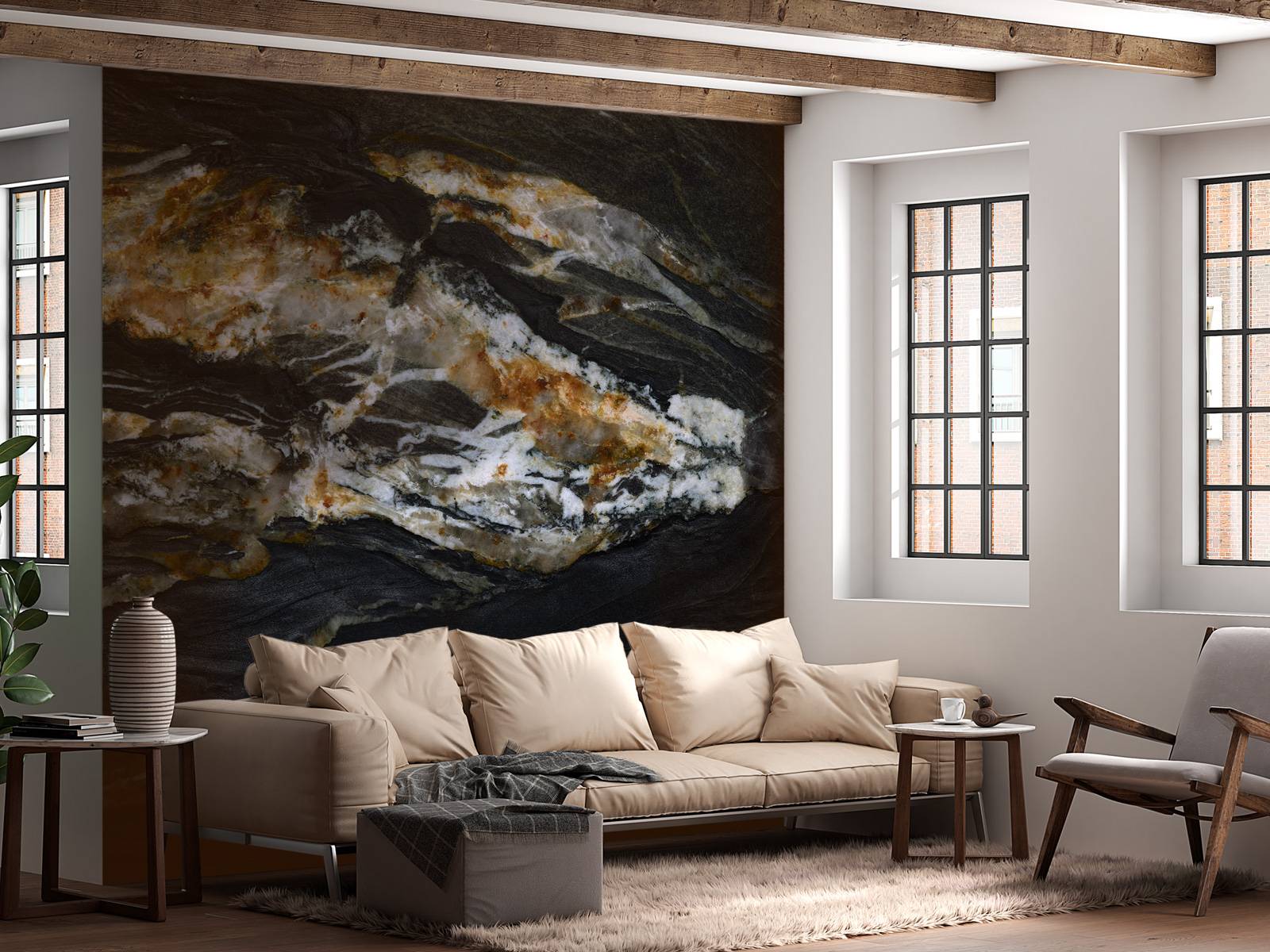 Zwart marmer met reliëf - Fotobehang, image size:1600x1200