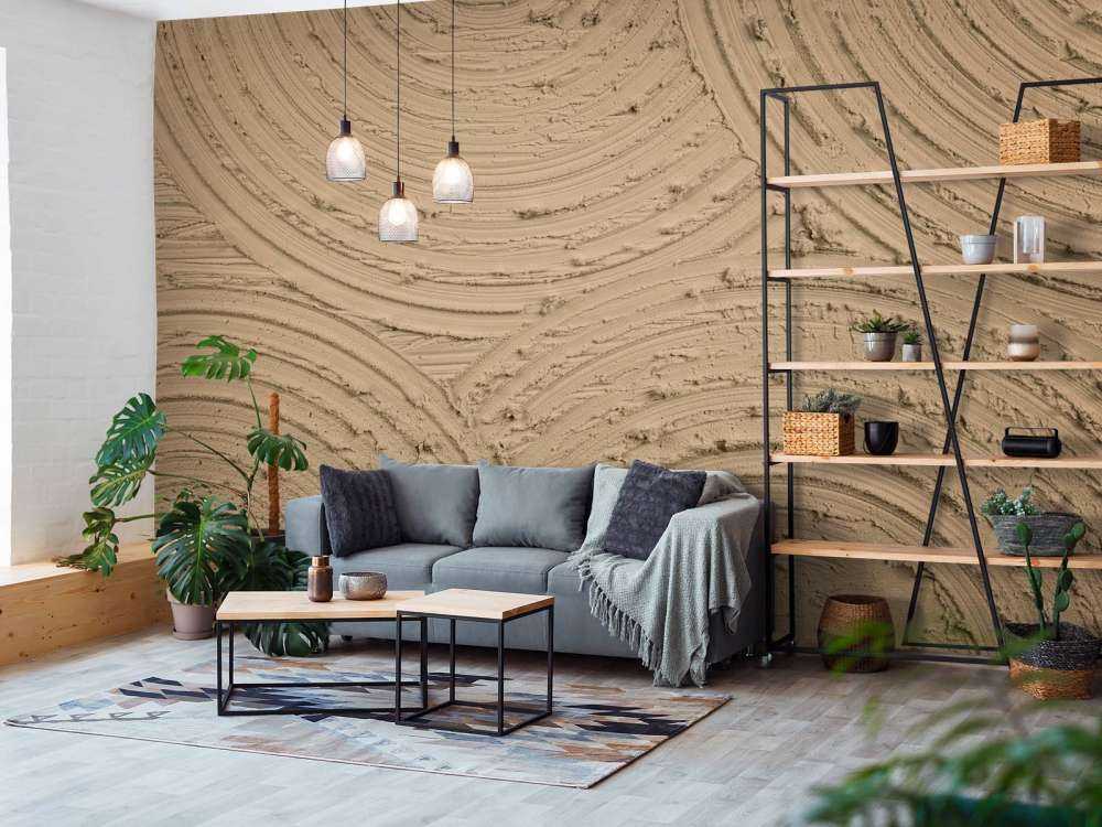 Zen cirkels grove structuur in goud bruin