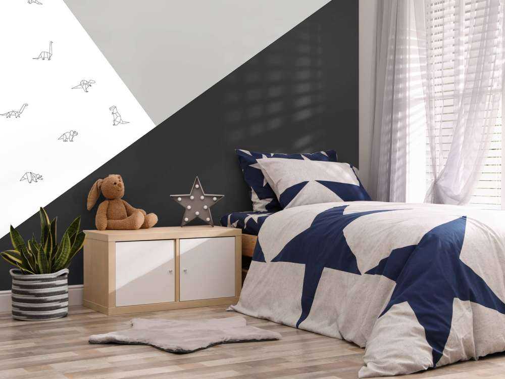 Zwart-wit driehoeken met dino's