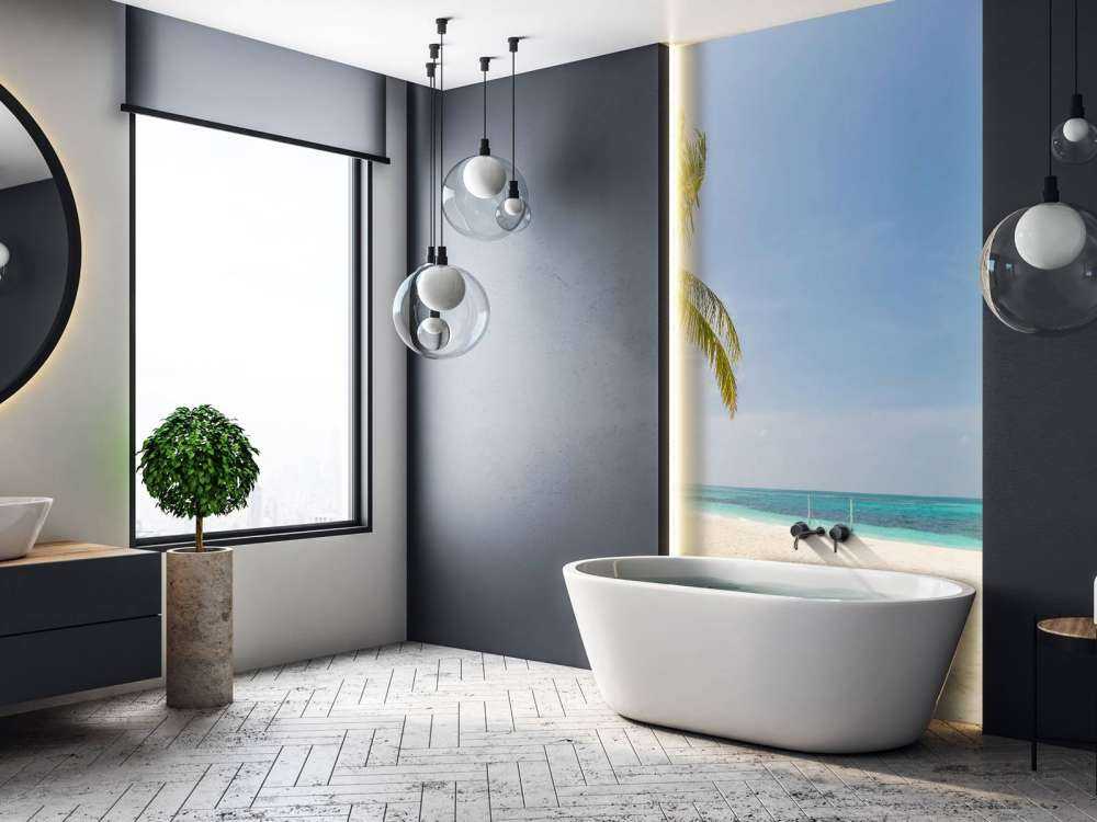 Tropisch strand met schommel