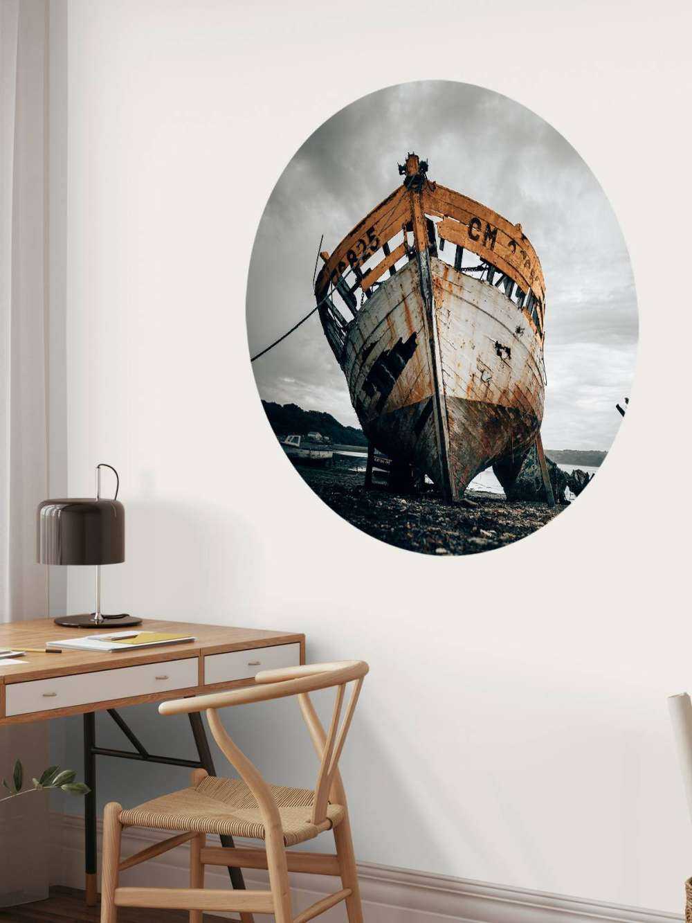 Oud roestig scheepswrak