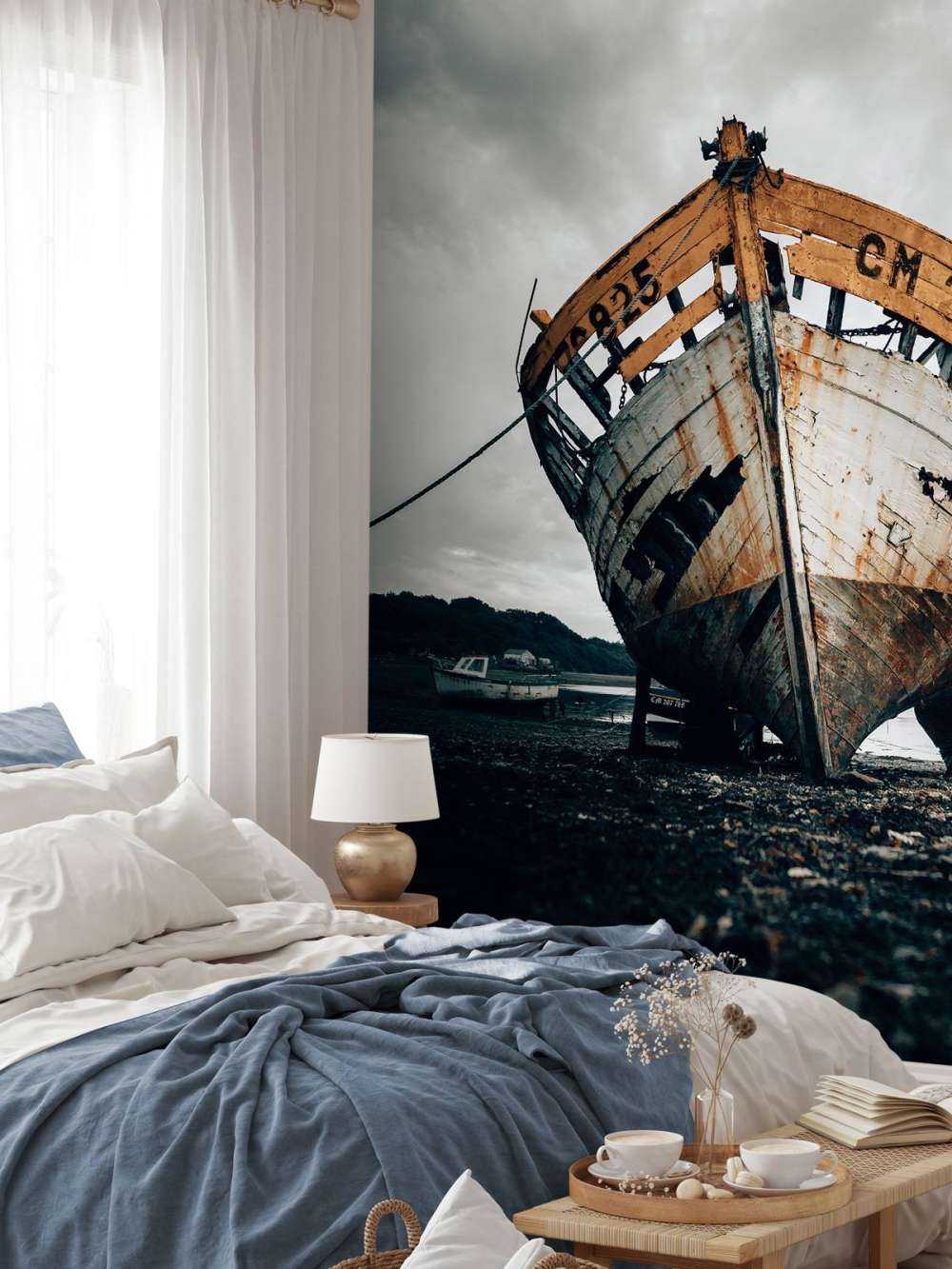 Oud roestig scheepswrak