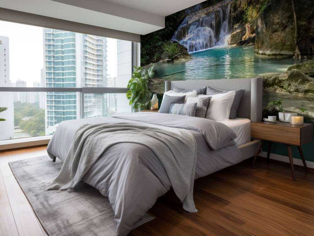 Vissen bij een waterval