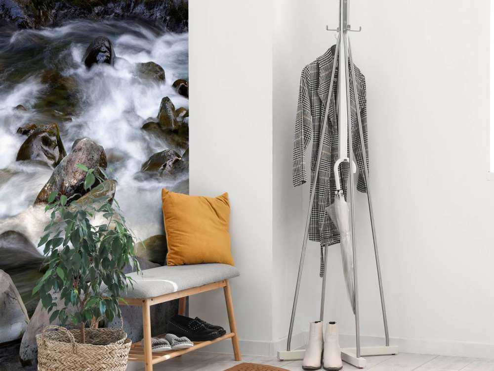 Rivier met rotsblokken