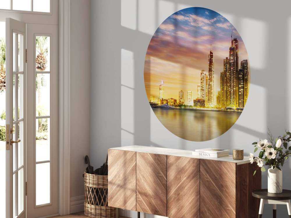 Skyline van Dubai vanaf Palm Jumeirah