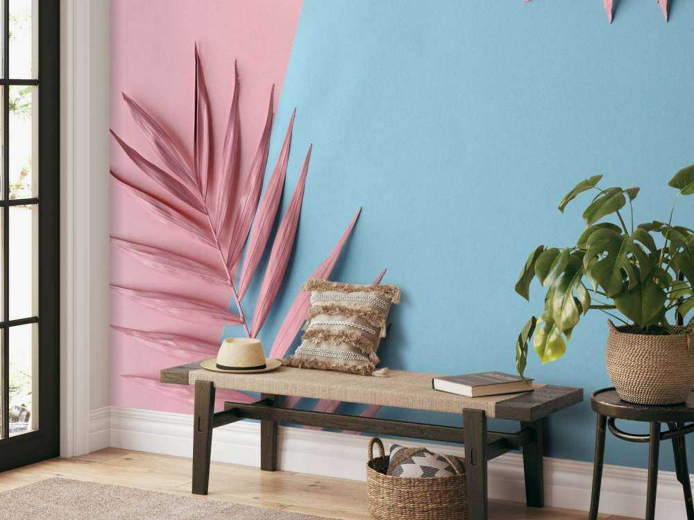 Geverfde palmbladeren