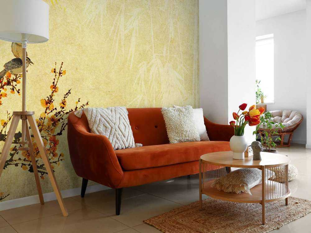 Chinees schilderij met kersenbloesem