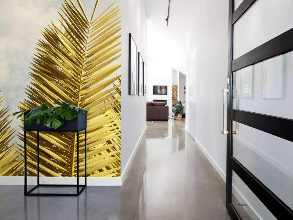 Gele palmboom bladeren