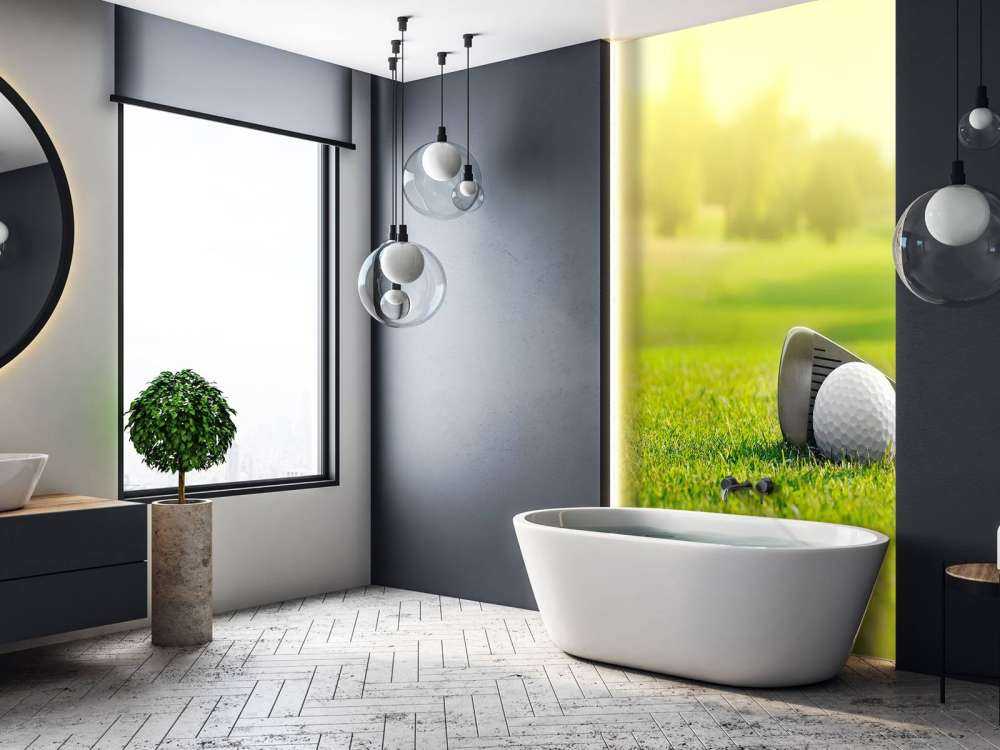 Golfclub met bal close-up