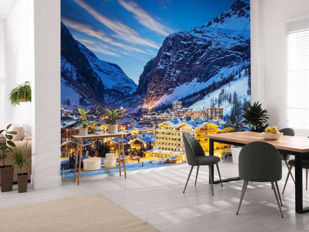 Skioord in de Franse Alpen