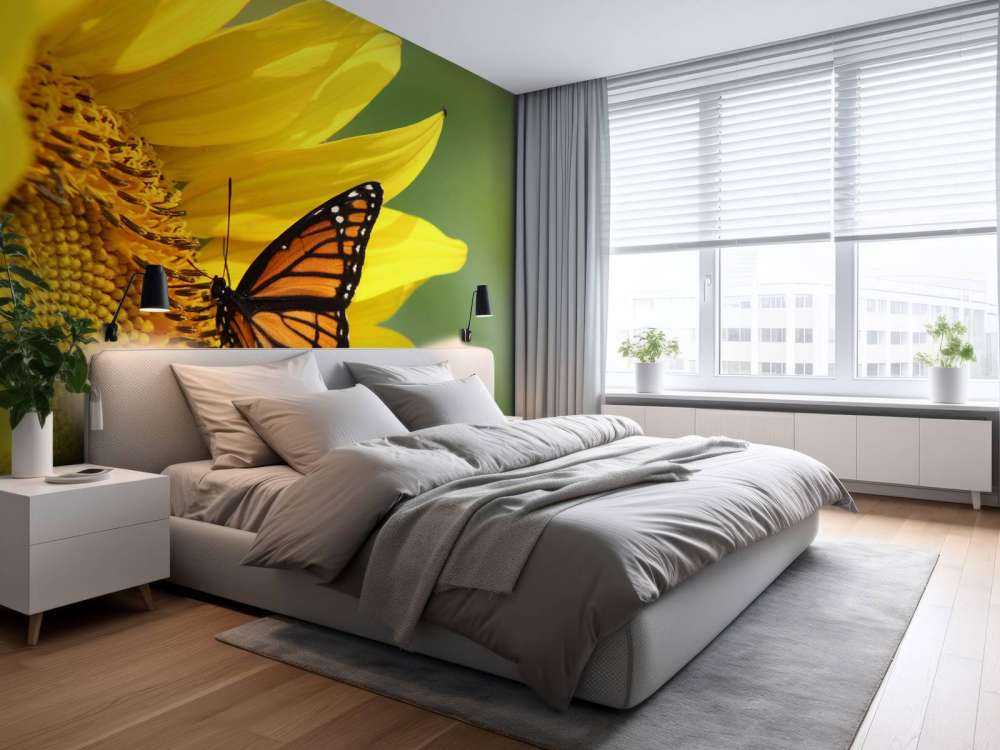 Oranje Vlinder op Zonnebloem