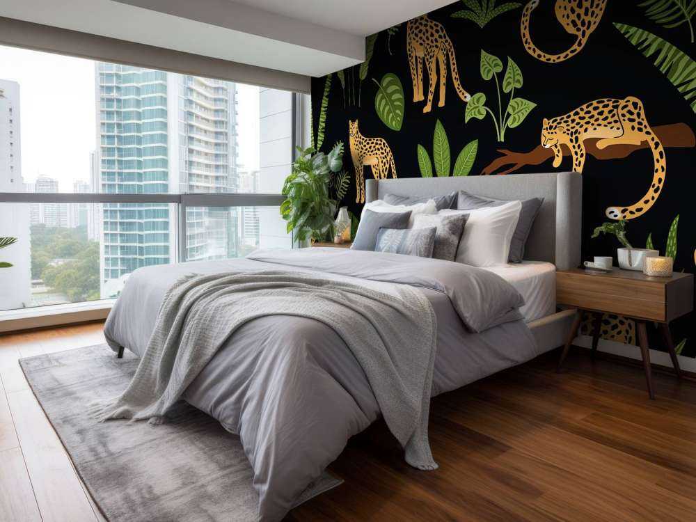 Luipaard Patroon met bladeren