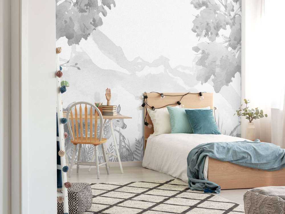 Hertjes in grijstinten