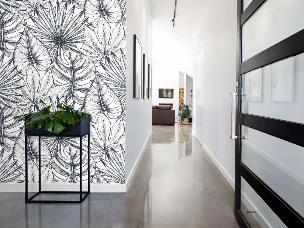 Witte getekende bladeren