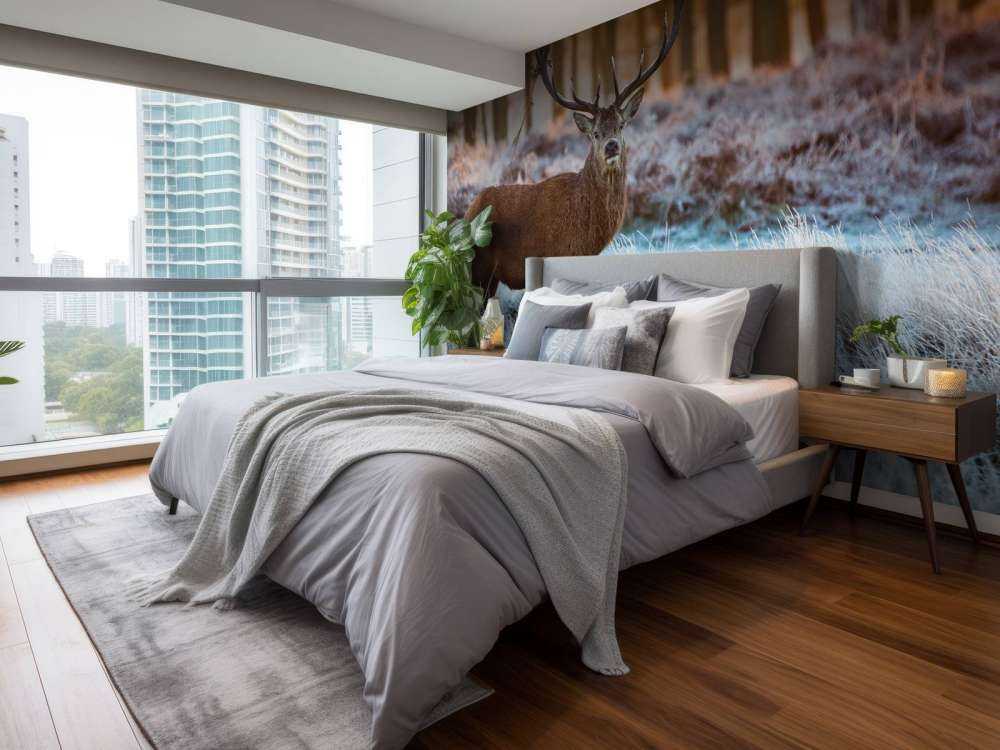 Rendier bij zonsopkomst