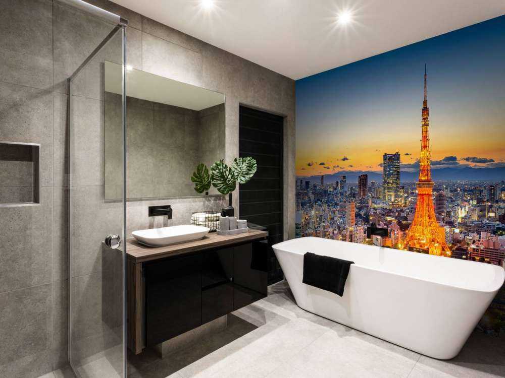 De skyline van Tokyo met de Tokyo Tower