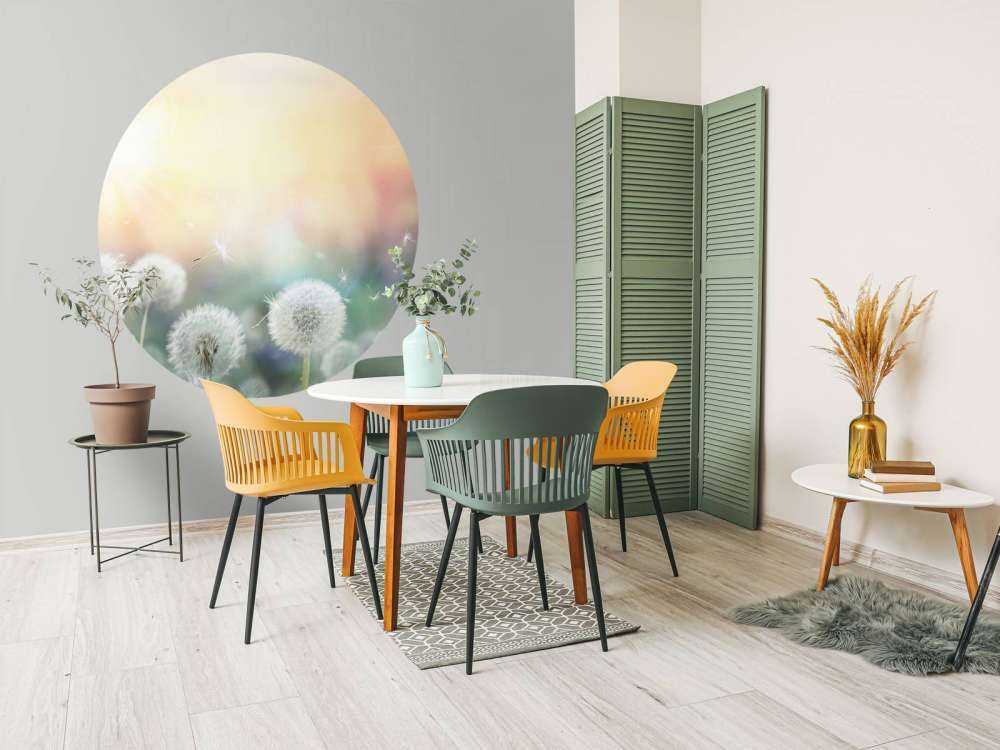 Paardebloem design met gekleurde achtergrond