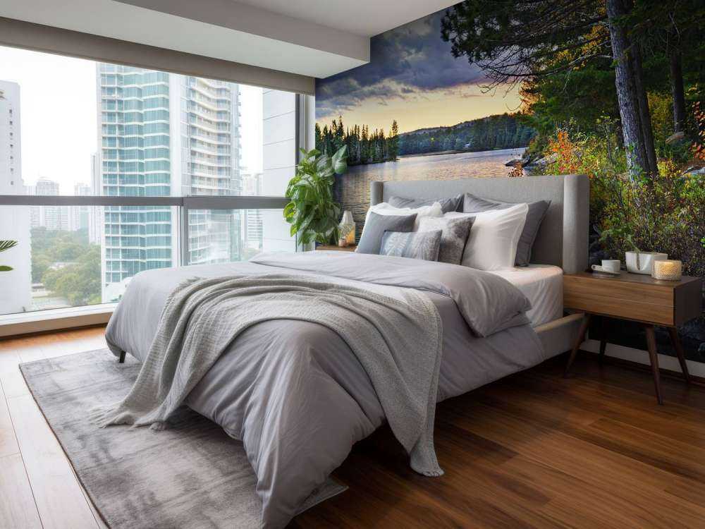 Zonsondergang aan het meer