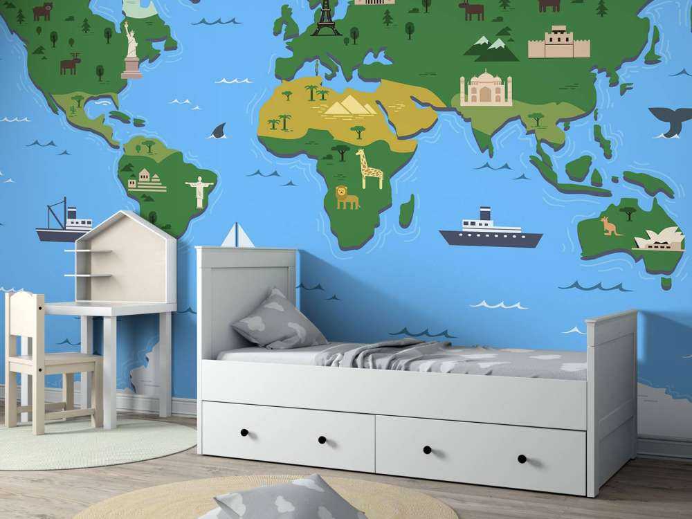 Wereldkaart in groen