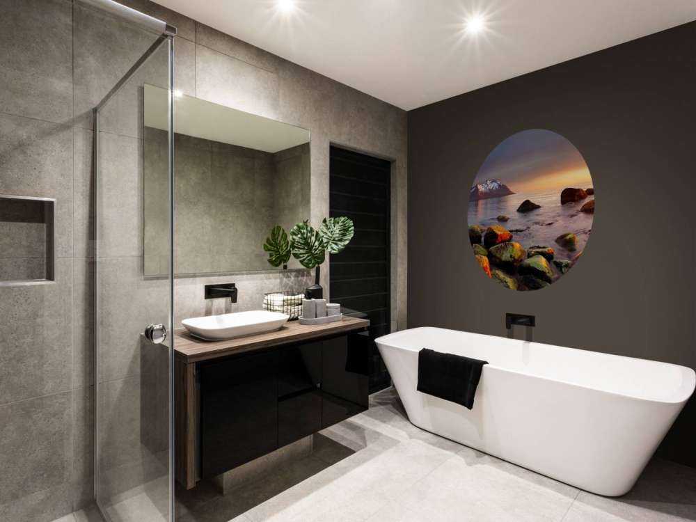 Zonsondergang aan de kust van Noorwegen