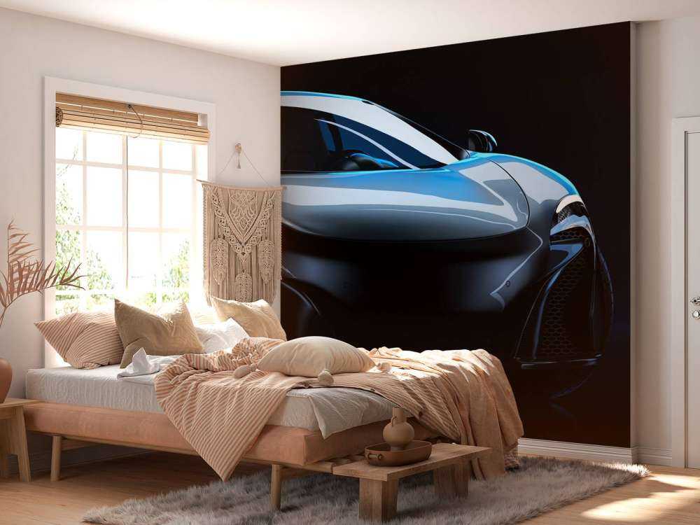 Blauwe sportwagen design