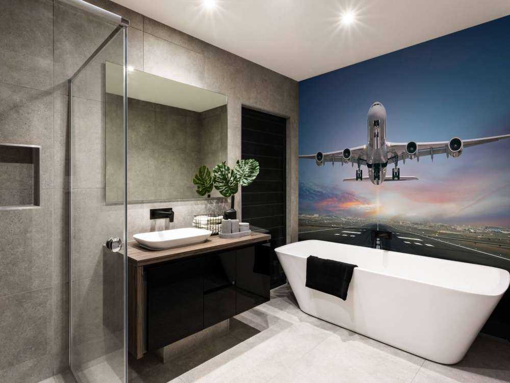 Vliegtuig stijgt op van het vliegveld