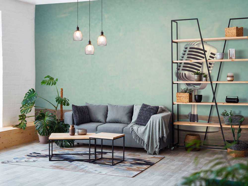 Klassieke microfoon met een blauwe achtergrond