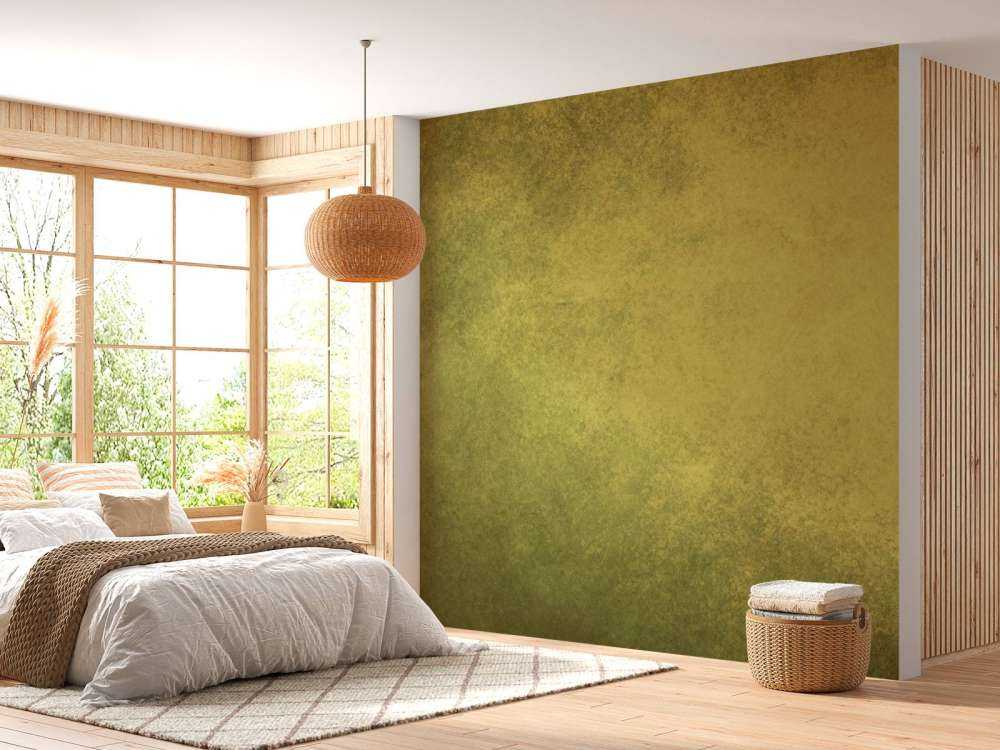 Oude geel-groene muur