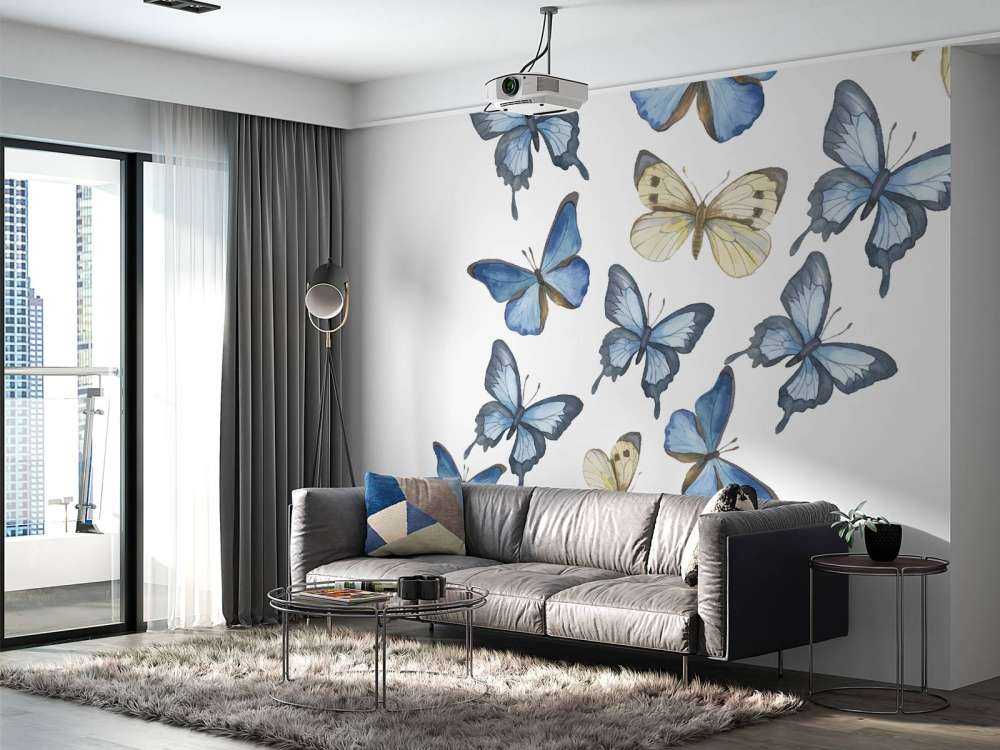 Aquarel van vlinders met een witte achtergrond