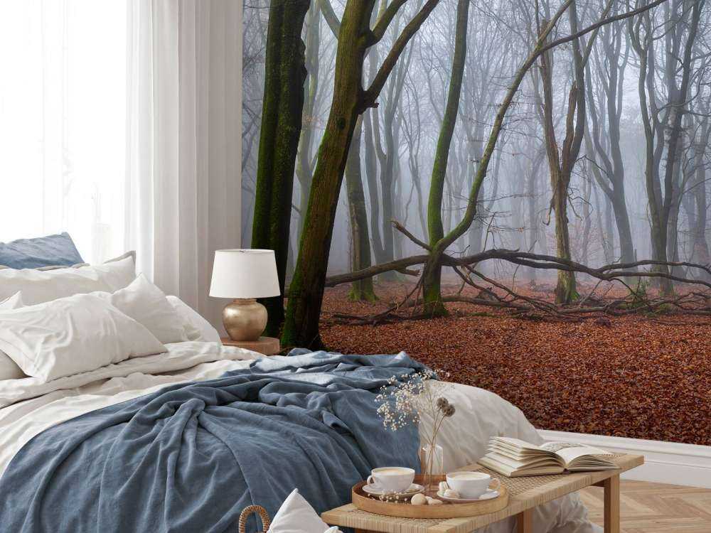 Mysterieus mistig bos