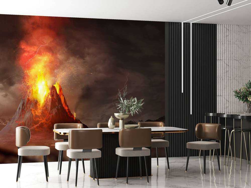 Enorme vulkaanuitbarsting in 3D