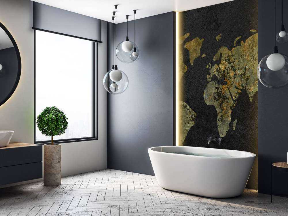 Wereldkaart met goud groene structuur